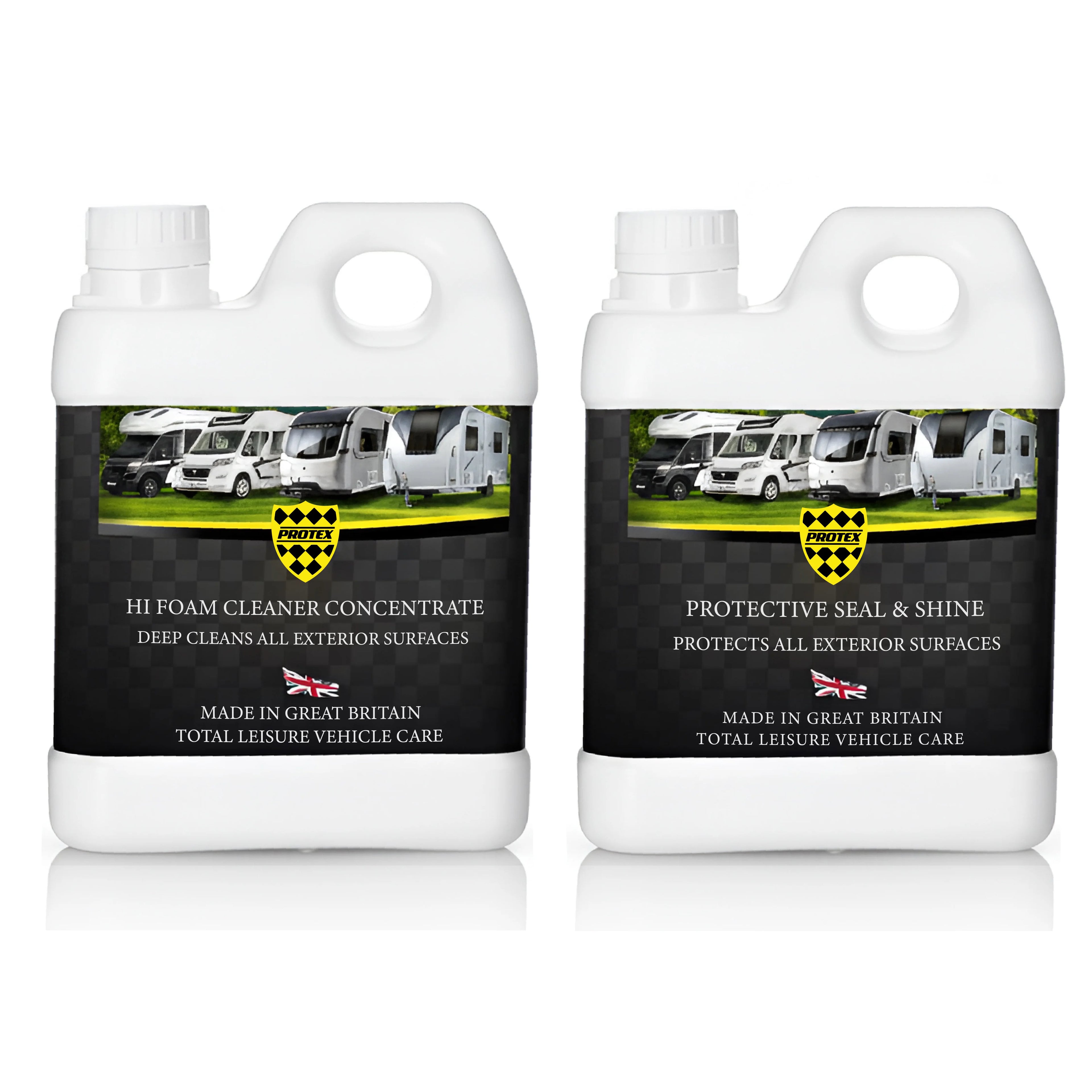 Protex Caravan & Motorhome Cleaning Kit - Hi Foam Cleaner Concentrate 1 Ltr. & Protective Seal & Shine 1 Ltr.