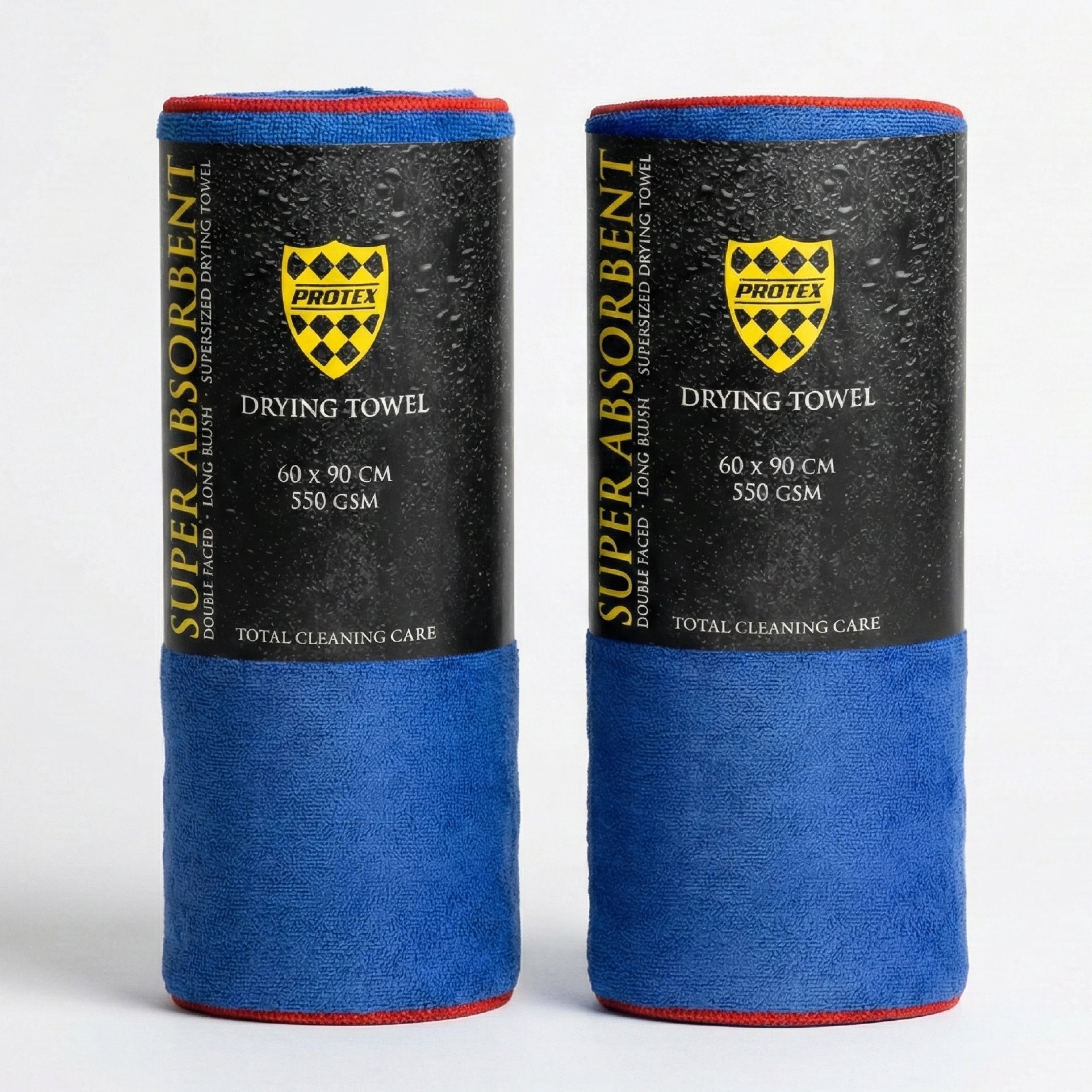 Protex Extra Large Super Absorbent 550gsm Microfiber Drying Towel 60 x 90 cm (2 Pack)