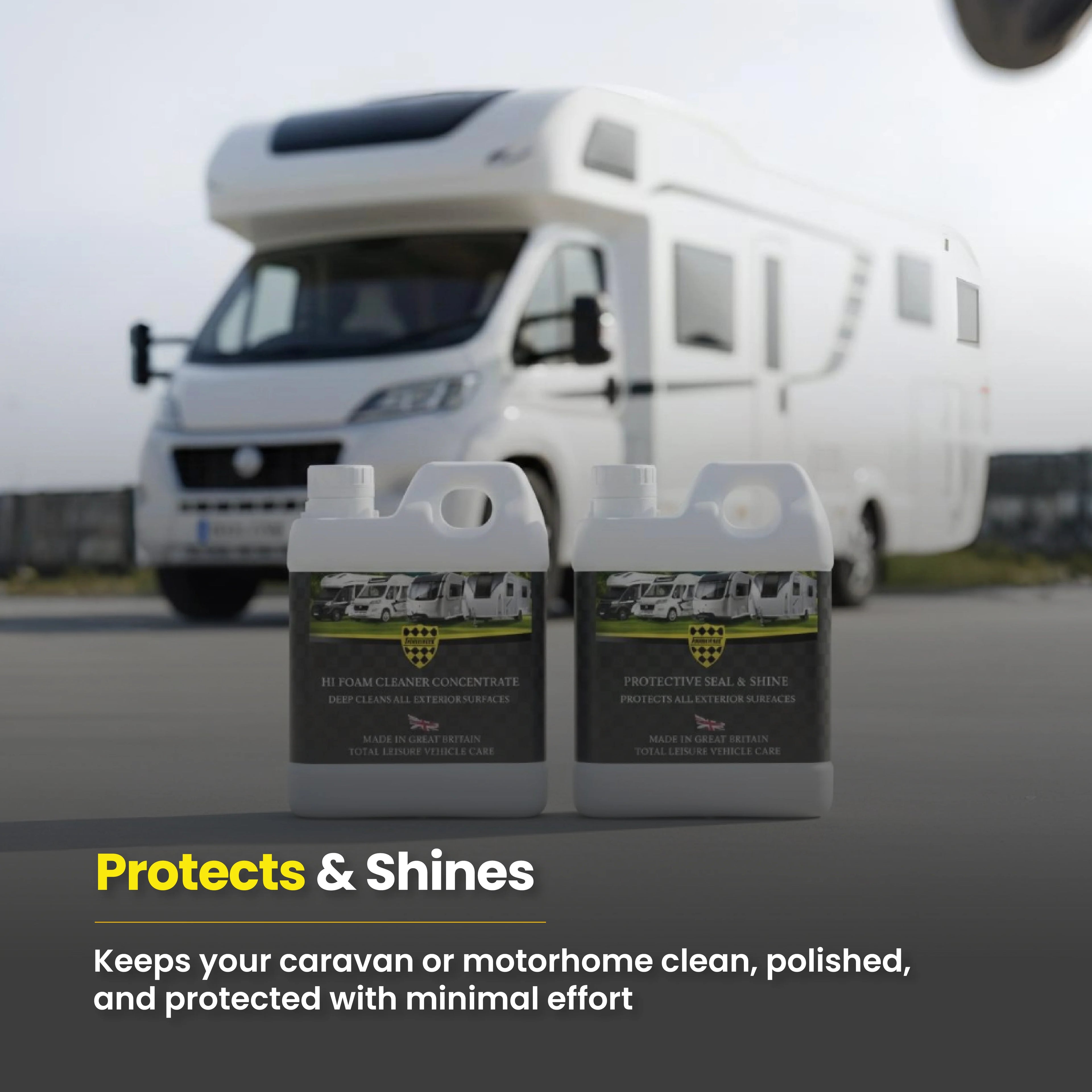 Protex Caravan & Motorhome Cleaning Kit - Hi Foam Cleaner Concentrate 1 Ltr. & Protective Seal & Shine 1 Ltr.