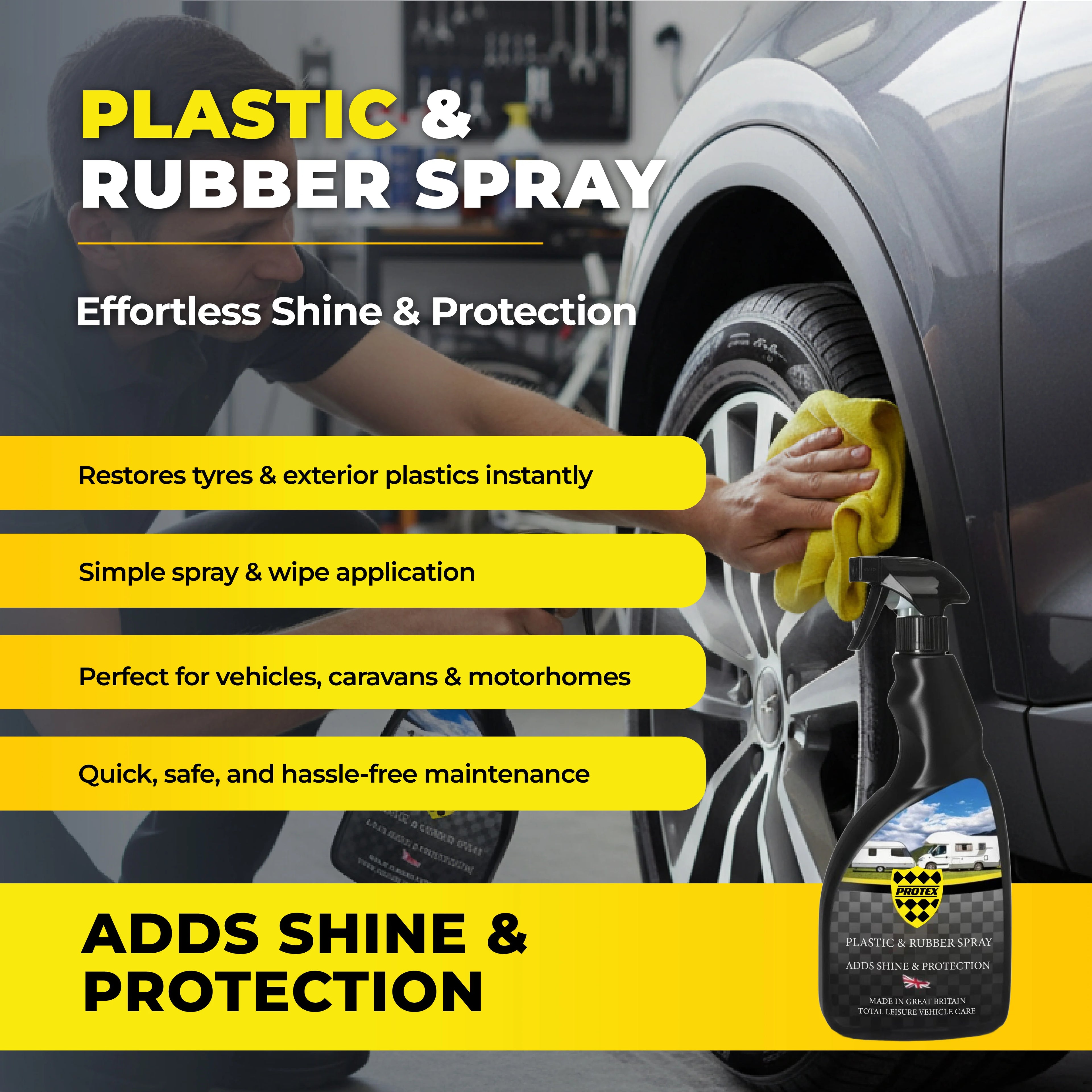 Protex Caravan & Motorhome Plastic & Rubber Spray 750ml