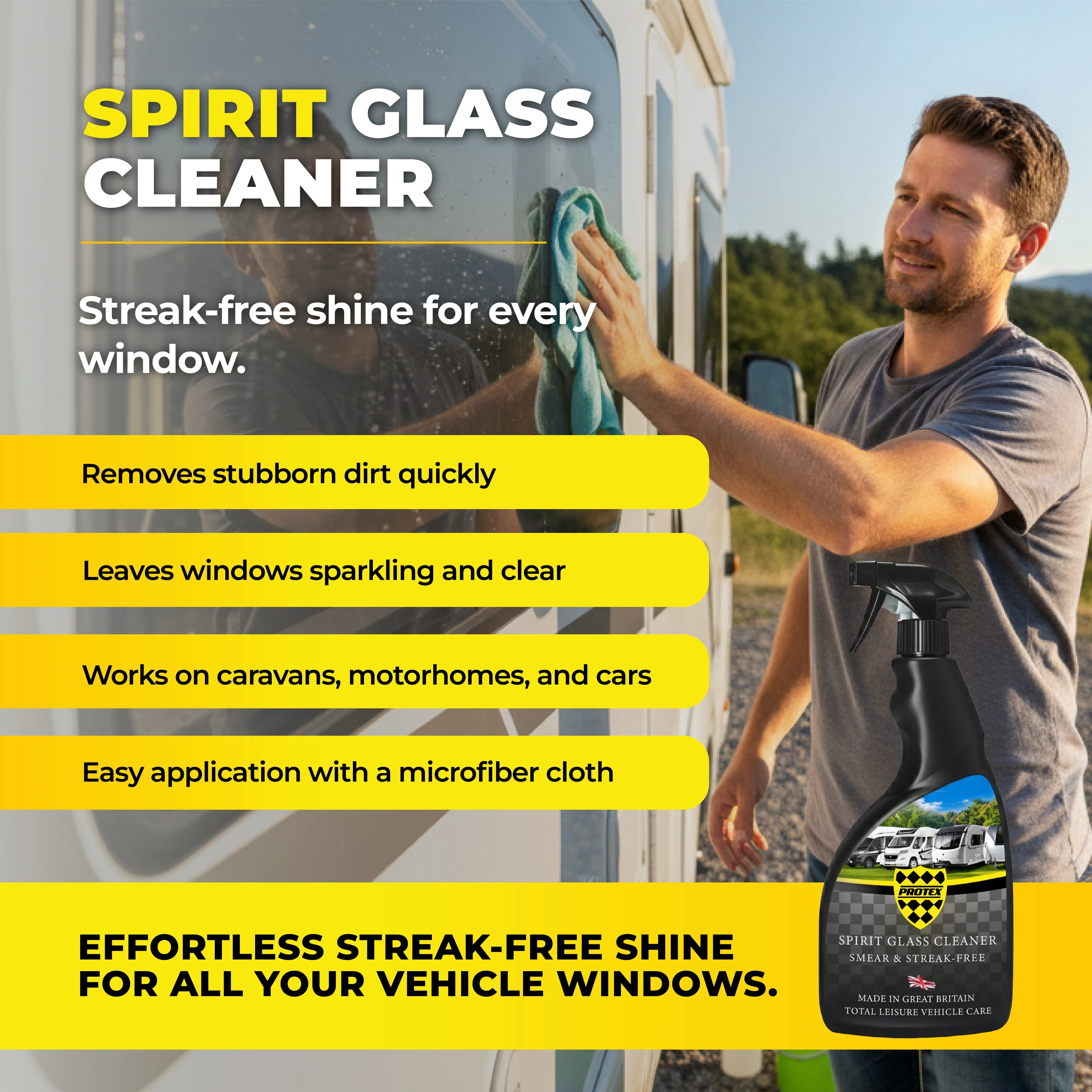 Protex Caravan & Motorhome Spirt Glass Cleaner 750ml