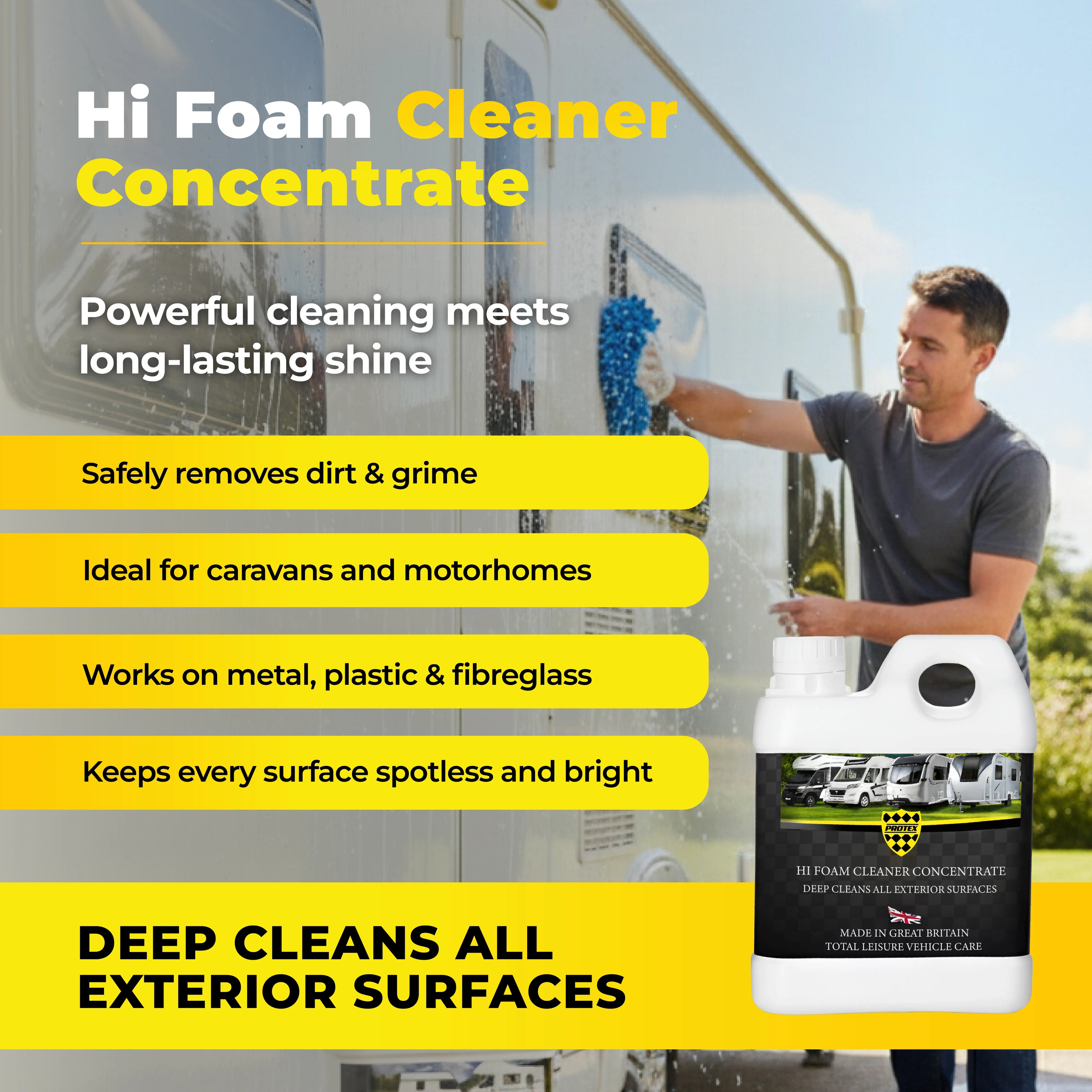 Protex Caravan & Motorhome Hi Foam Cleaner Concentrate 1 Ltr.