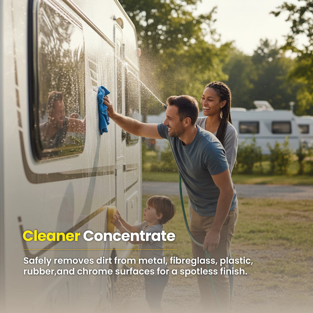Protex Caravan & Motorhome Cleaning Kit - Hi Foam Cleaner Concentrate 1 Ltr. & Protective Seal & Shine 1 Ltr.