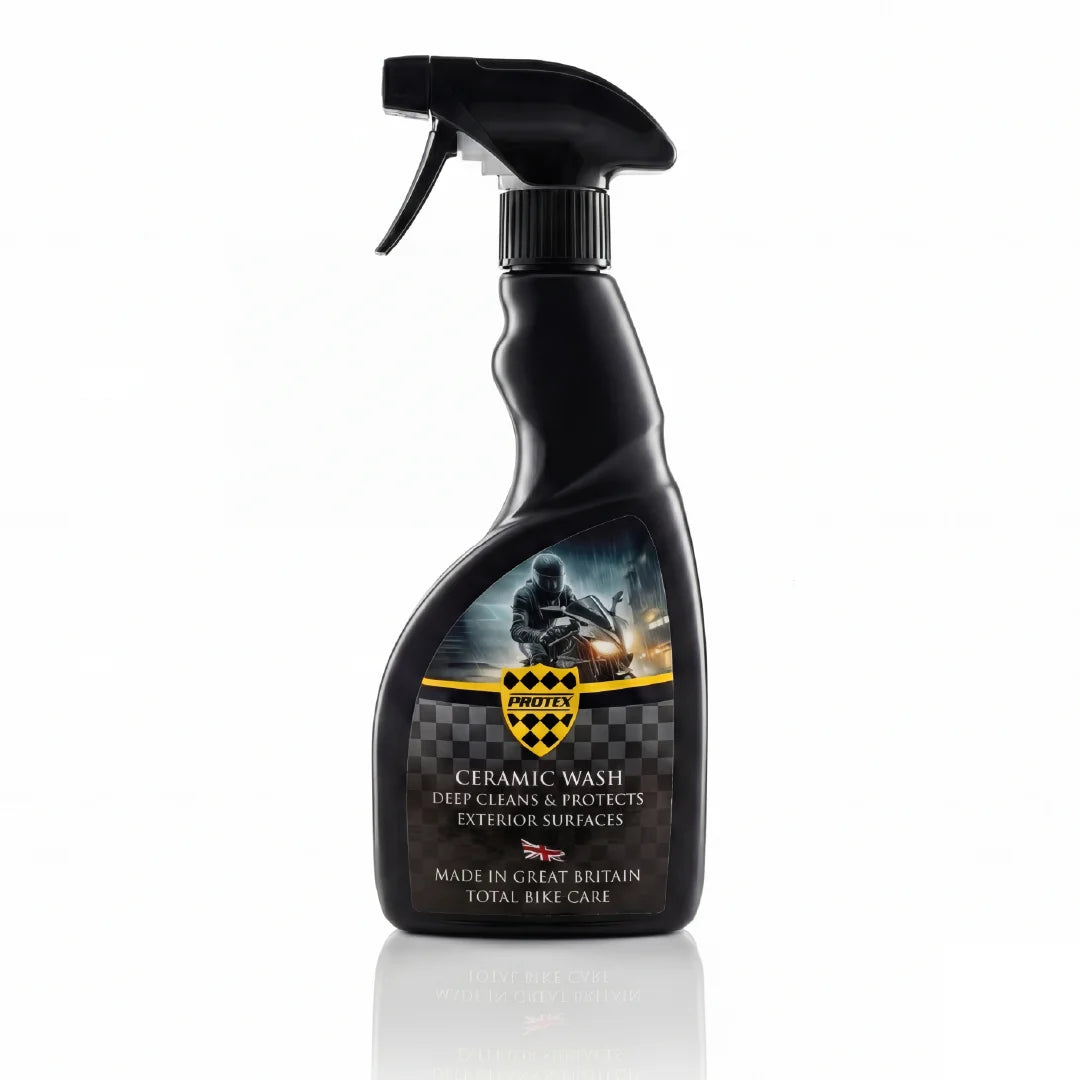 Protex All-in-One Motorcycle Care Kit Ceramic Wash, Ceramic Spray Coating, Rain Repellent Visor Spray, Leather Cleaner & Conditioner & Fabric Waterproofer