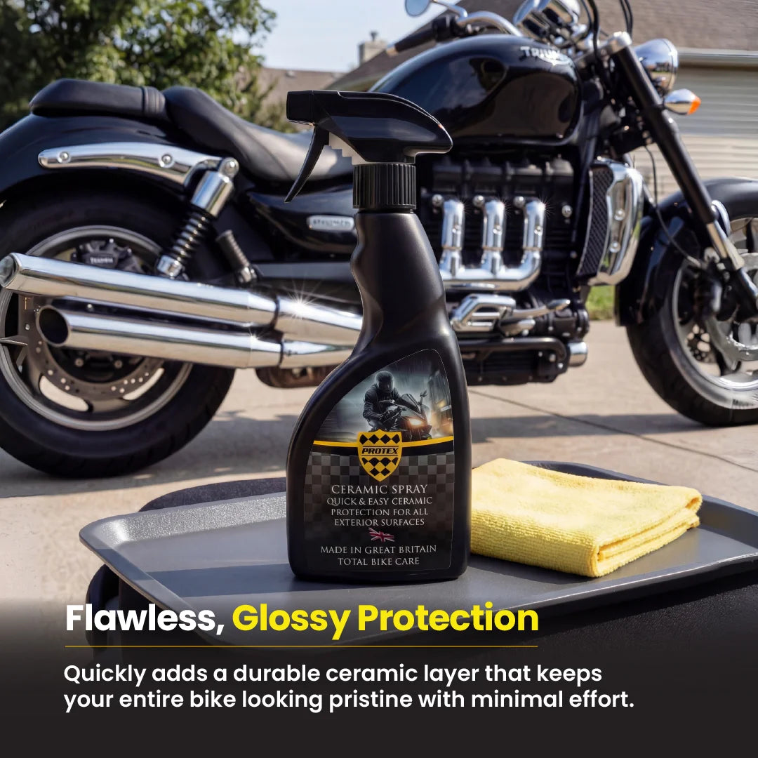 Protex Rapid Ceramic Spray Coating – Ultra Hydrophobic Paint Sealant & Detailer Spray for Motorcycles, Bikes & Cars – Maximum Gloss & Shine, Durable Paint Protection, Water Beading Action – 500ml