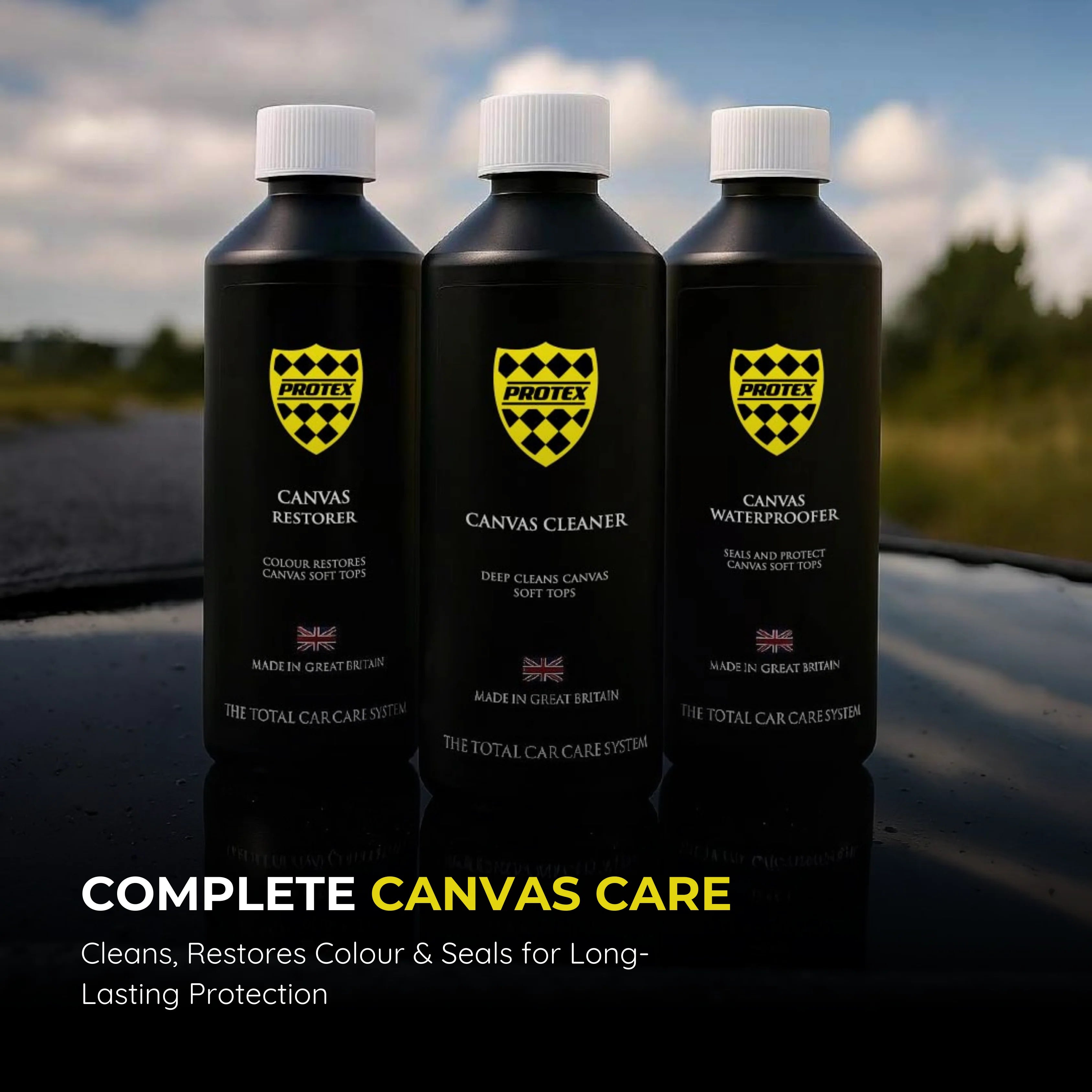 Protex Convertible Soft Top Canvas Cleaner/Restorer (BLACK)/Waterproofer 1Ltr.