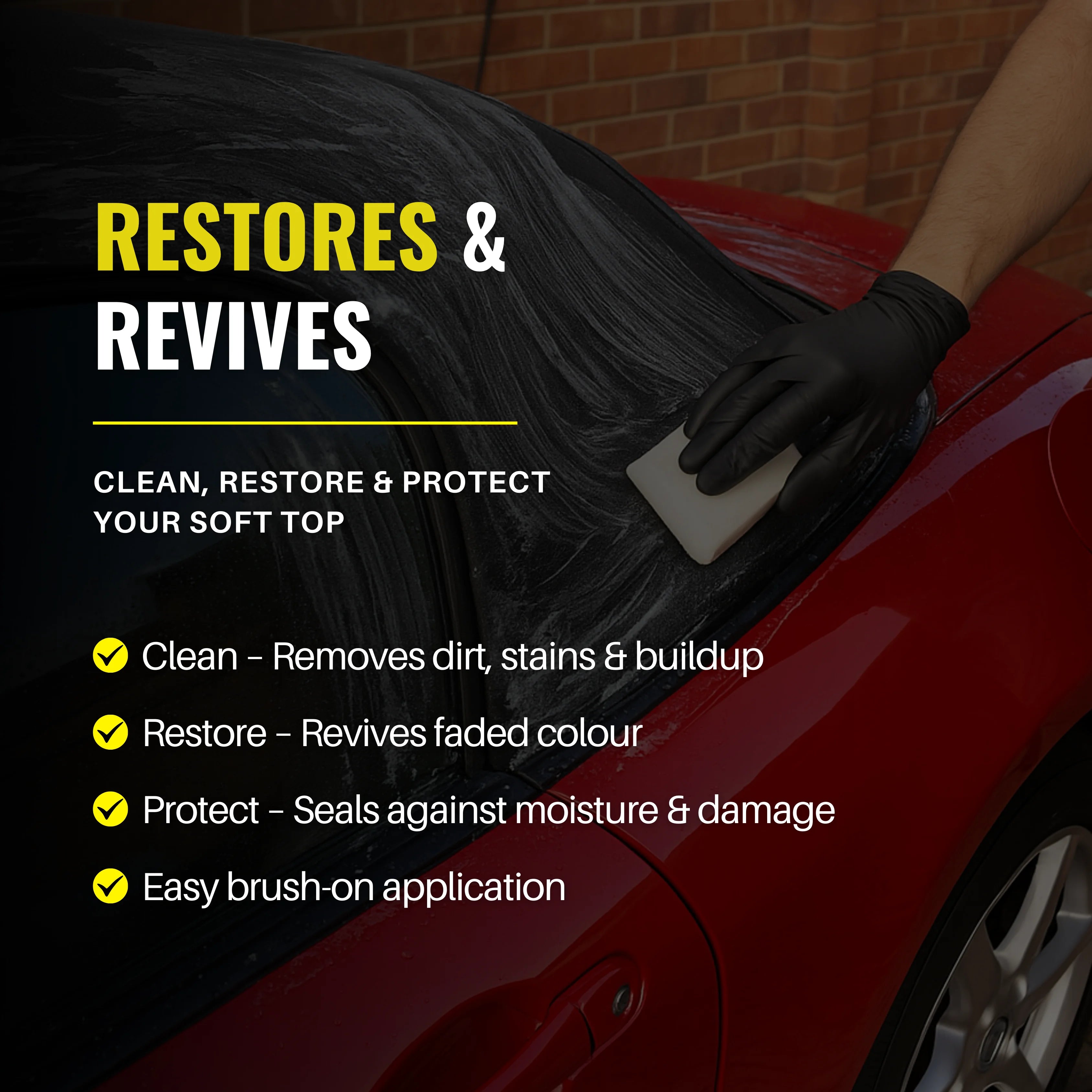 Protex Convertible Soft Top Canvas Cleaner/Restorer (BLACK)/Waterproofer 1Ltr.