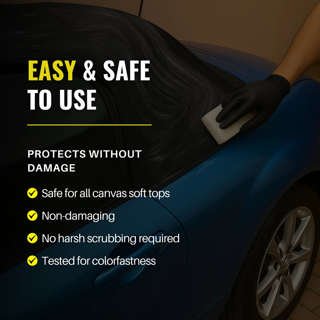 Protex Convertible Soft Top Canvas Cleaner/Restorer(BLACK)/Waterproofer 1Ltr. - COMPLETE KIT