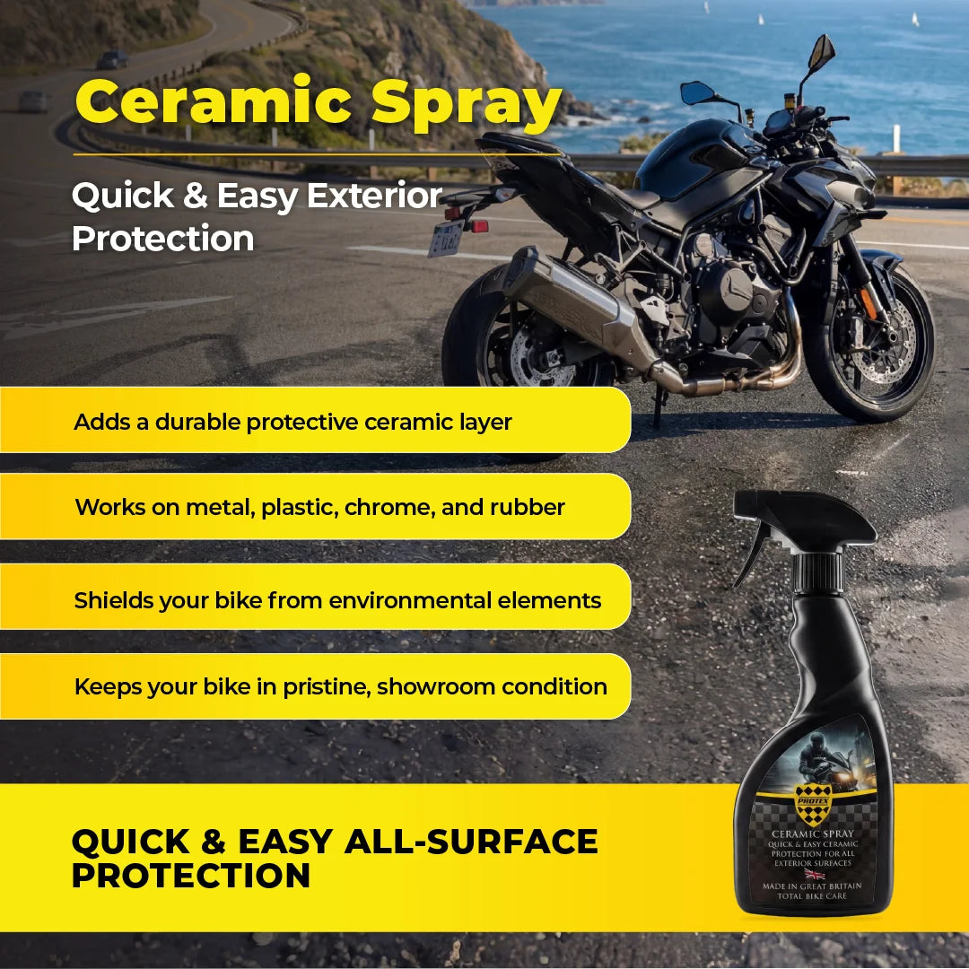 Protex Rapid Ceramic Spray Coating – Ultra Hydrophobic Paint Sealant & Detailer Spray for Motorcycles, Bikes & Cars – Maximum Gloss & Shine, Durable Paint Protection, Water Beading Action – 500ml