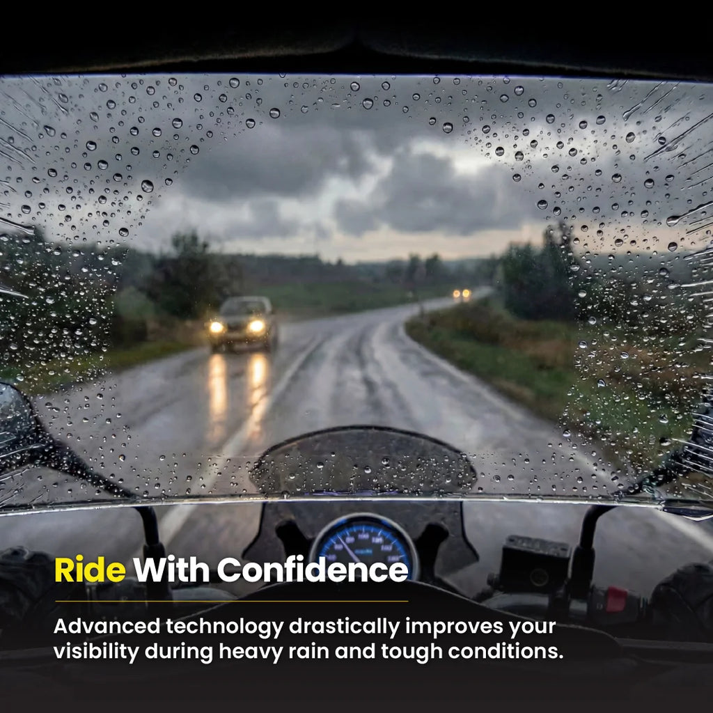 Protex Glass Rain Repeller– 2-in-1 Glass Cleaner & Hydrophobic Rain Repellent Spray for Motorbike Windscreens, Helmet Visors, Car windshields & Windows – Improves Wet Weather Visibility, 500ml