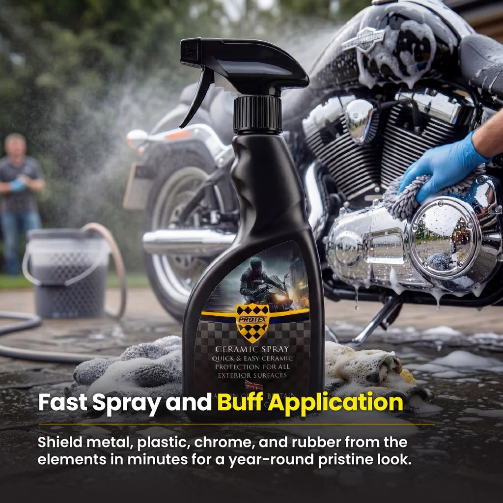 Protex Rapid Ceramic Spray Coating – Ultra Hydrophobic Paint Sealant & Detailer Spray for Motorcycles, Bikes & Cars – Maximum Gloss & Shine, Durable Paint Protection, Water Beading Action – 500ml