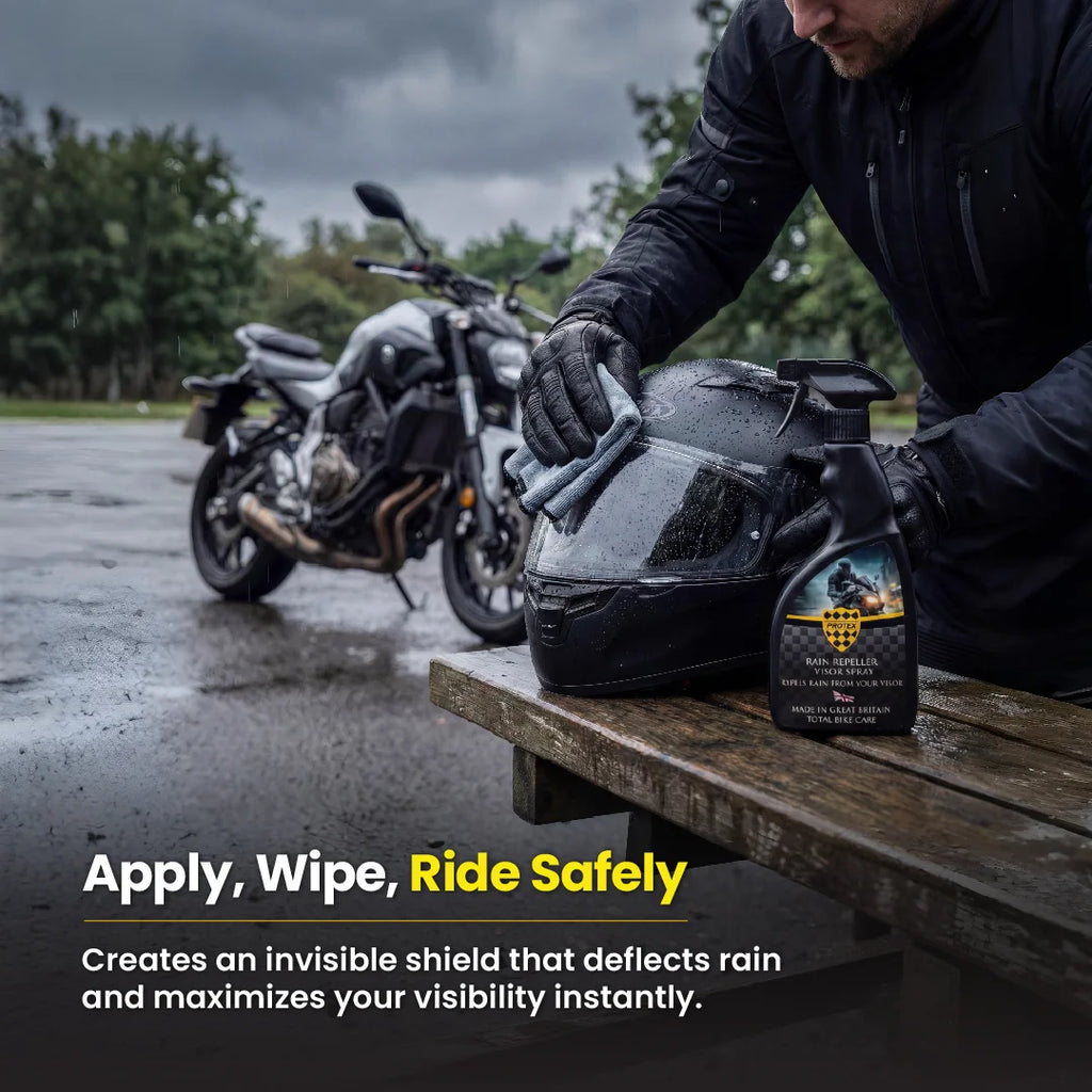 Protex Glass Rain Repeller– 2-in-1 Glass Cleaner & Hydrophobic Rain Repellent Spray for Motorbike Windscreens, Helmet Visors, Car windshields & Windows – Improves Wet Weather Visibility, 500ml
