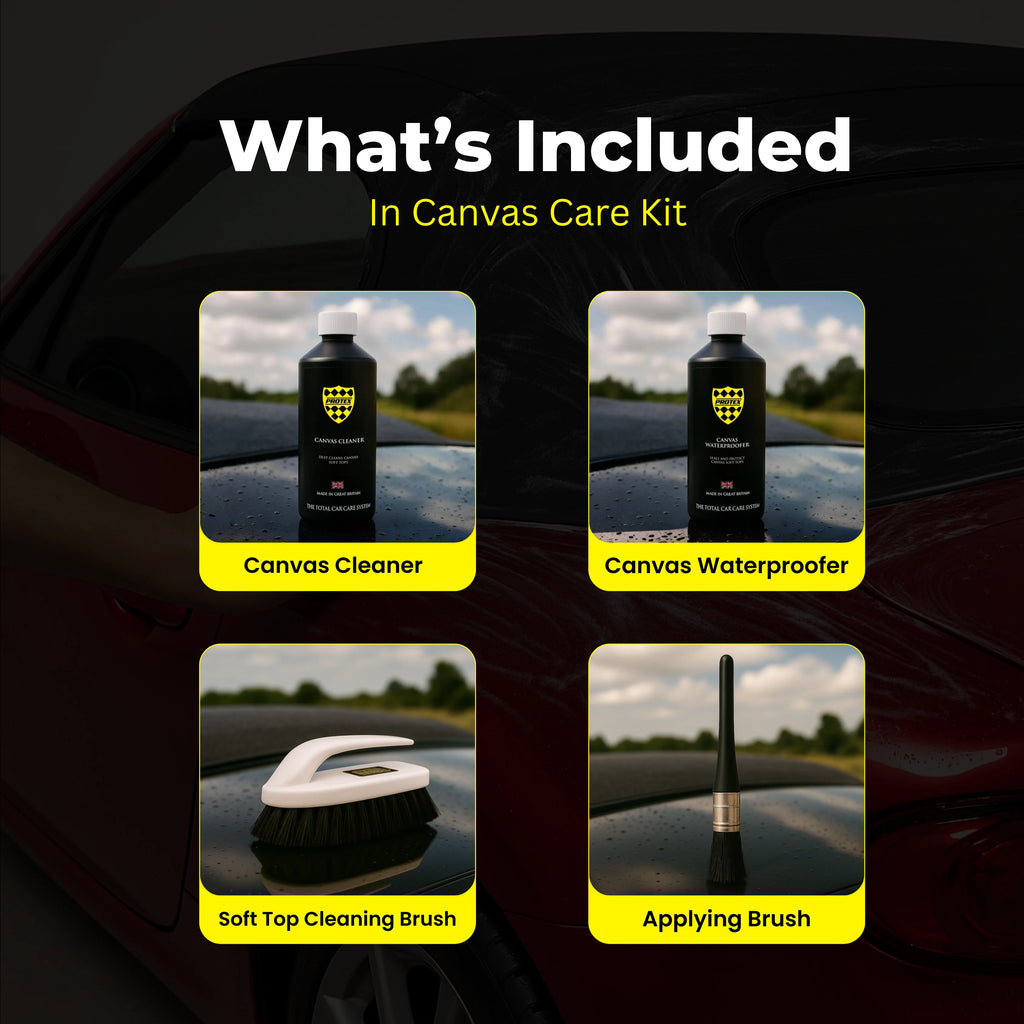 Protex Convertible Soft Top Canvas Cleaner & Waterproofer 1Ltr. - BRUSH KIT