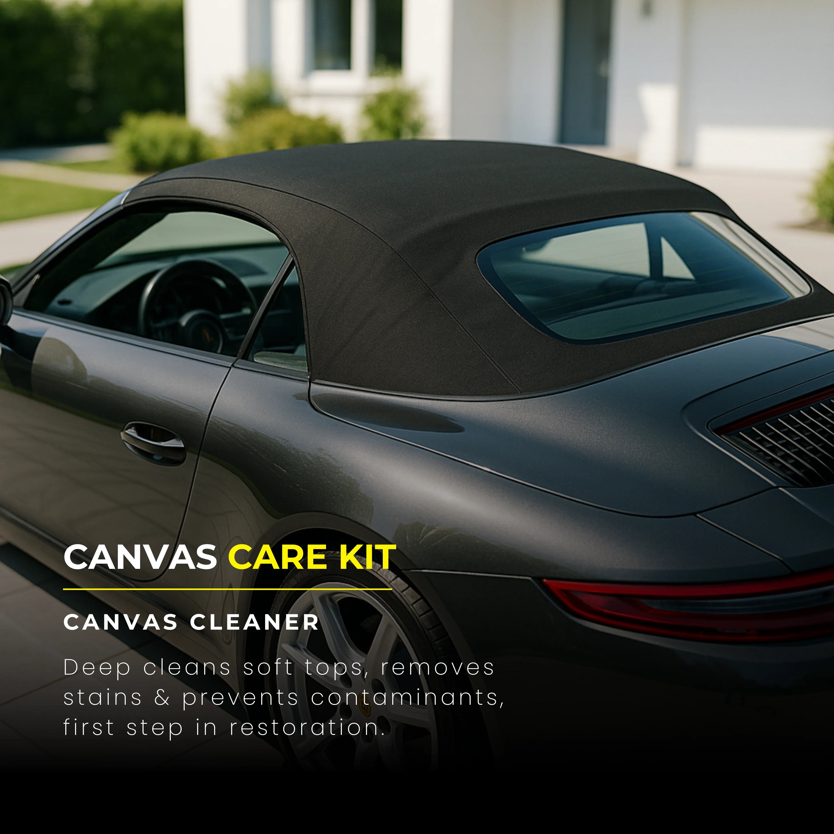 Protex Convertible Soft Top Canvas Cleaner/Restorer(BLACK)/Waterproofer 1Ltr. - COMPLETE KIT