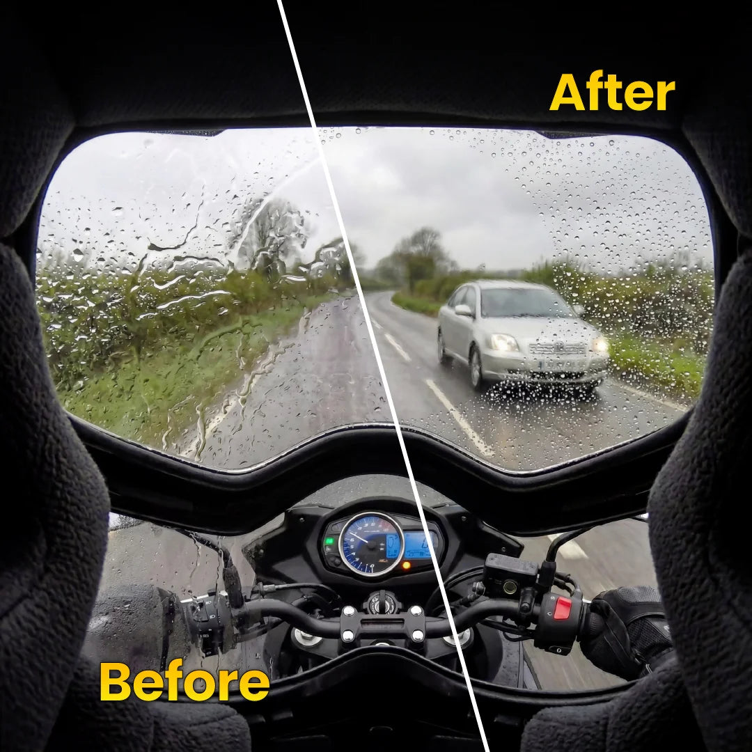 Protex Glass Rain Repeller– 2-in-1 Glass Cleaner & Hydrophobic Rain Repellent Spray for Motorbike Windscreens, Helmet Visors, Car windshields & Windows – Improves Wet Weather Visibility, 500ml