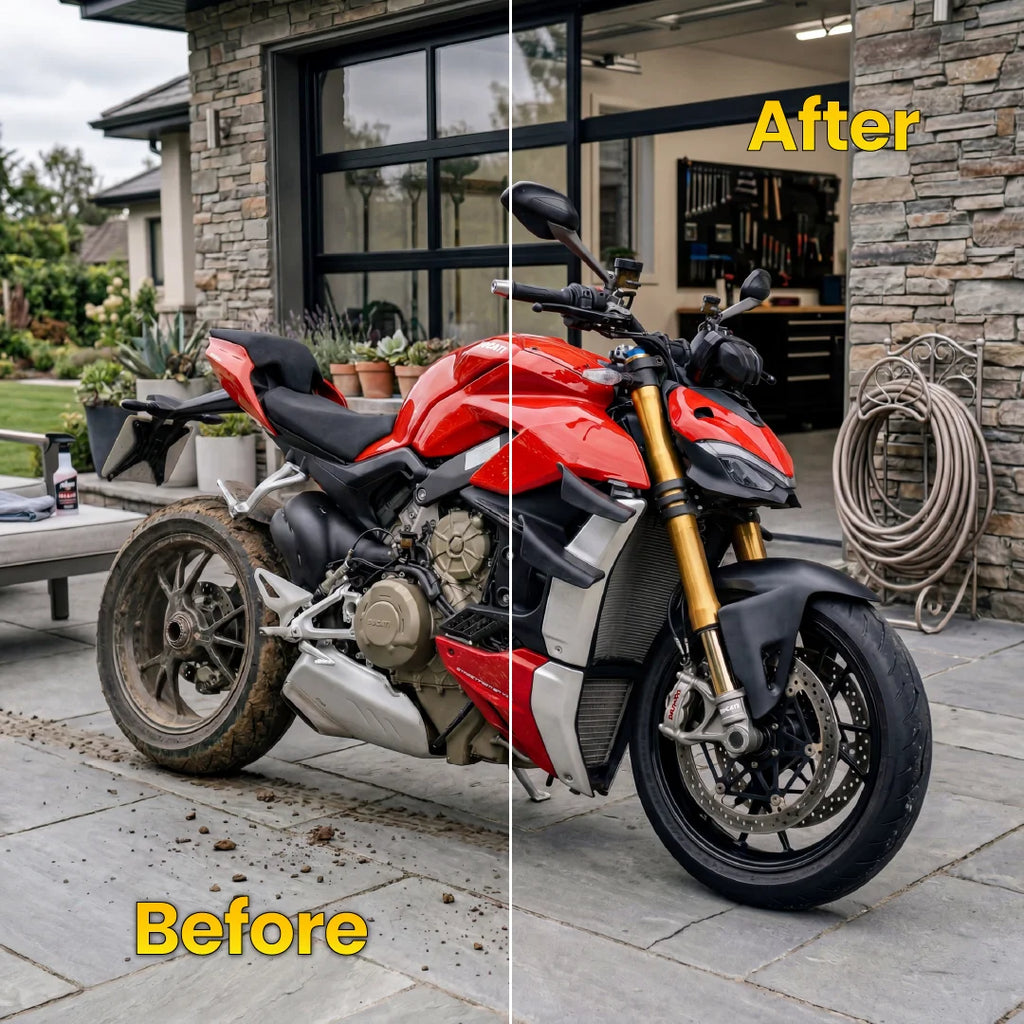Protex All-in-One Motorcycle Care Kit Ceramic Wash, Ceramic Spray Coating, Rain Repellent Visor Spray, Leather Cleaner & Conditioner & Fabric Waterproofer