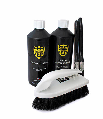 Protex Convertible Soft Top Canvas Cleaner & Waterproofer 1Ltr. - BRUSH KIT