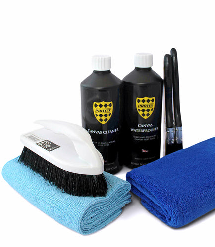 Protex Convertible Soft Top Canvas Cleaner & Waterproofer 1Ltr. - COMPLETE KIT