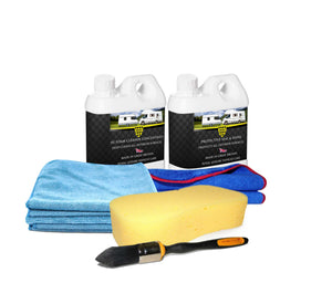 Protex Caravan & Motorhome Complete Cleaning Kit - Hi Foam Cleaner Concentrate 1 Ltr. & Protective Seal & Shine 1 Ltr.