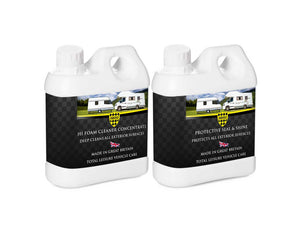Protex Caravan & Motorhome Cleaning Kit - Hi Foam Cleaner Concentrate 1 Ltr. & Protective Seal & Shine 1 Ltr.